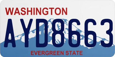 WA license plate AYD8663