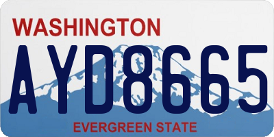 WA license plate AYD8665