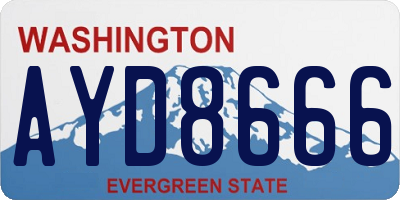 WA license plate AYD8666