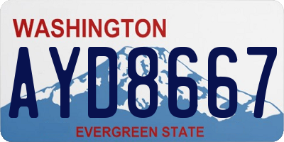 WA license plate AYD8667