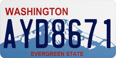 WA license plate AYD8671
