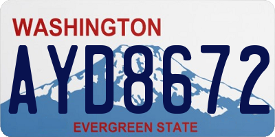 WA license plate AYD8672