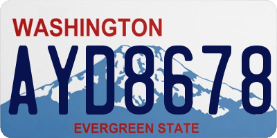 WA license plate AYD8678