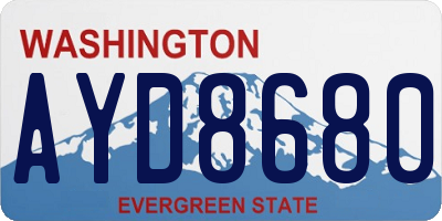WA license plate AYD8680
