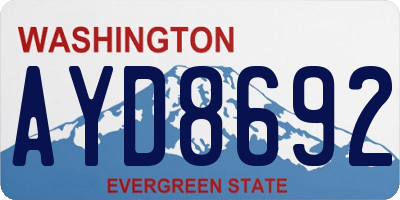 WA license plate AYD8692