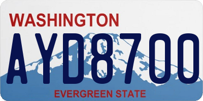WA license plate AYD8700