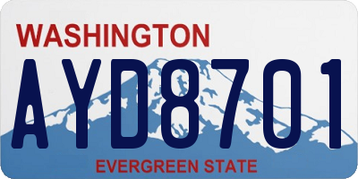 WA license plate AYD8701