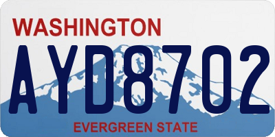 WA license plate AYD8702