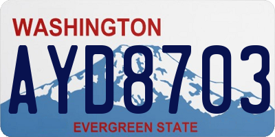 WA license plate AYD8703