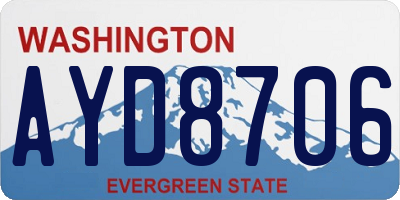 WA license plate AYD8706