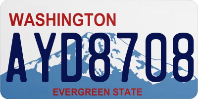 WA license plate AYD8708