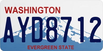 WA license plate AYD8712