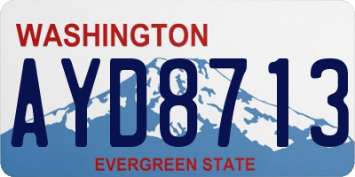 WA license plate AYD8713