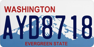 WA license plate AYD8718