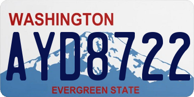 WA license plate AYD8722