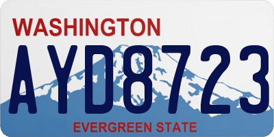 WA license plate AYD8723