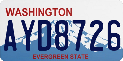 WA license plate AYD8726