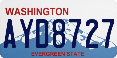 WA license plate AYD8727