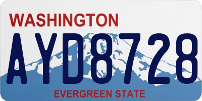 WA license plate AYD8728