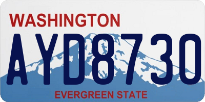 WA license plate AYD8730