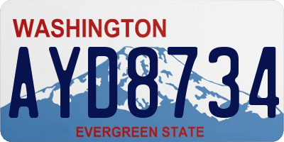 WA license plate AYD8734