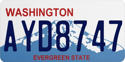 WA license plate AYD8747