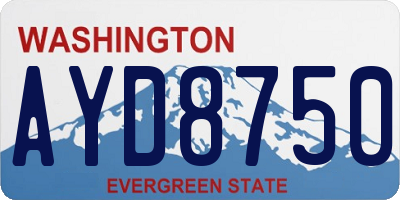 WA license plate AYD8750
