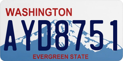 WA license plate AYD8751