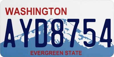 WA license plate AYD8754