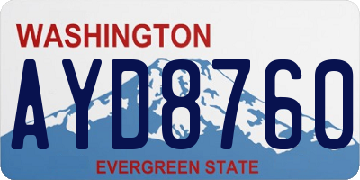 WA license plate AYD8760