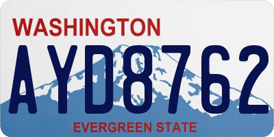 WA license plate AYD8762