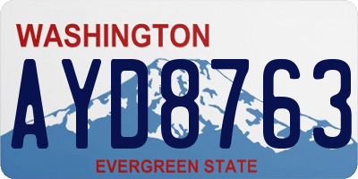 WA license plate AYD8763