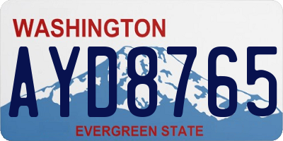 WA license plate AYD8765