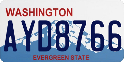 WA license plate AYD8766