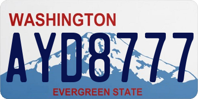 WA license plate AYD8777