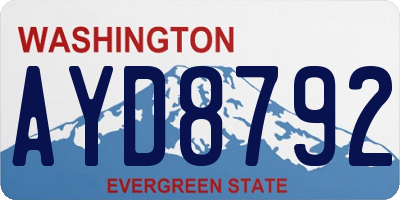 WA license plate AYD8792