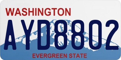 WA license plate AYD8802