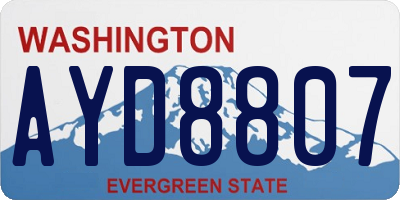 WA license plate AYD8807