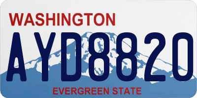 WA license plate AYD8820