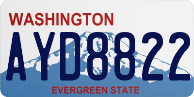 WA license plate AYD8822