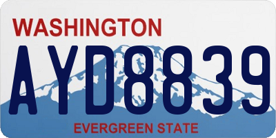 WA license plate AYD8839