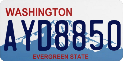 WA license plate AYD8850