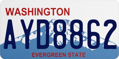 WA license plate AYD8862