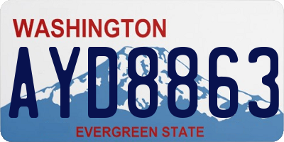 WA license plate AYD8863