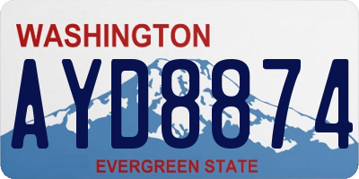 WA license plate AYD8874