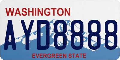 WA license plate AYD8888