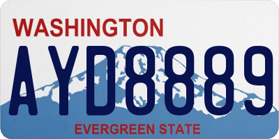 WA license plate AYD8889