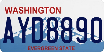 WA license plate AYD8890