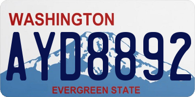 WA license plate AYD8892