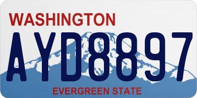 WA license plate AYD8897